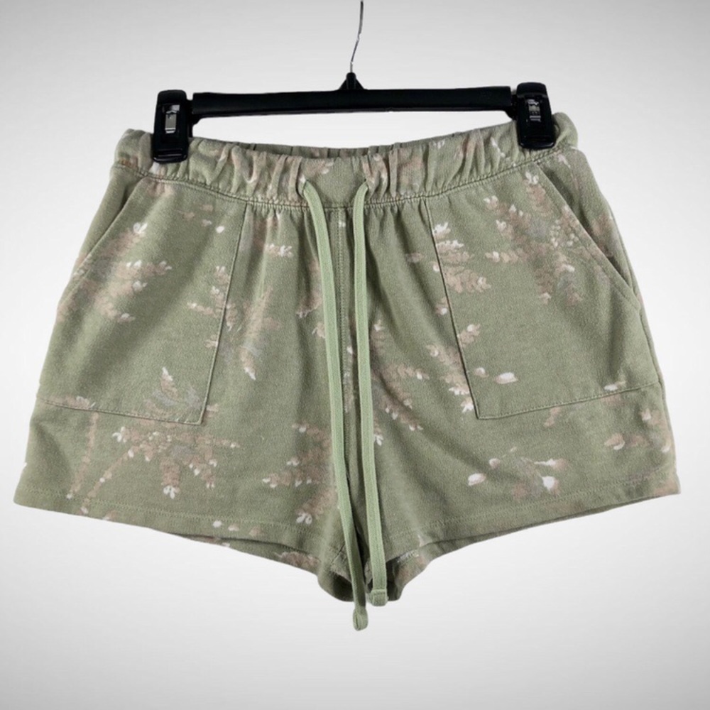 LUCKY BRAND Girls Drawstring Sweat Shorts Size S Pale Green Floral
